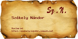 Székely Nándor névjegykártya