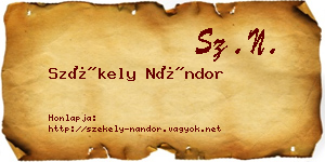 Székely Nándor névjegykártya