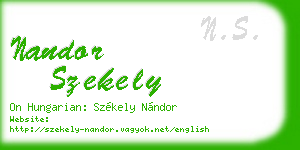 nandor szekely business card