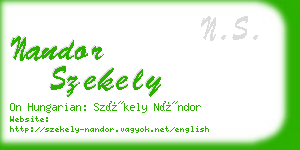 nandor szekely business card